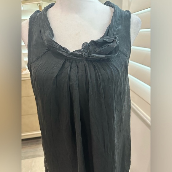 Tempo Paris Black Silk Dress, Made in Italy, Size L - Picture 2 of 8